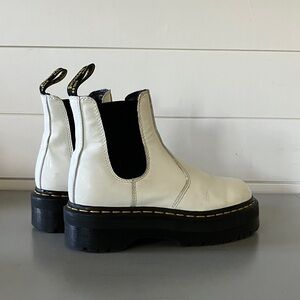Dr. Martens White Leather Ankle Boots